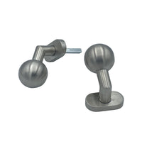 Maniglia su rosetta tonda SAGUATTI  D00/50M in inox grigio satinato, 2 pezzi