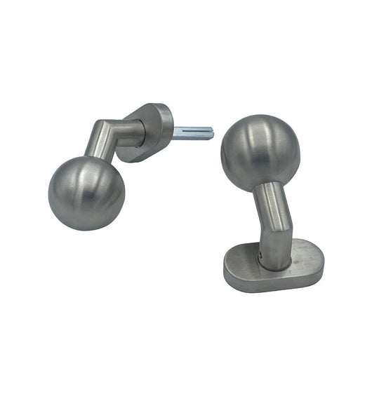 Maniglia su rosetta tonda SAGUATTI  D00/50M in inox grigio satinato, 2 pezzi