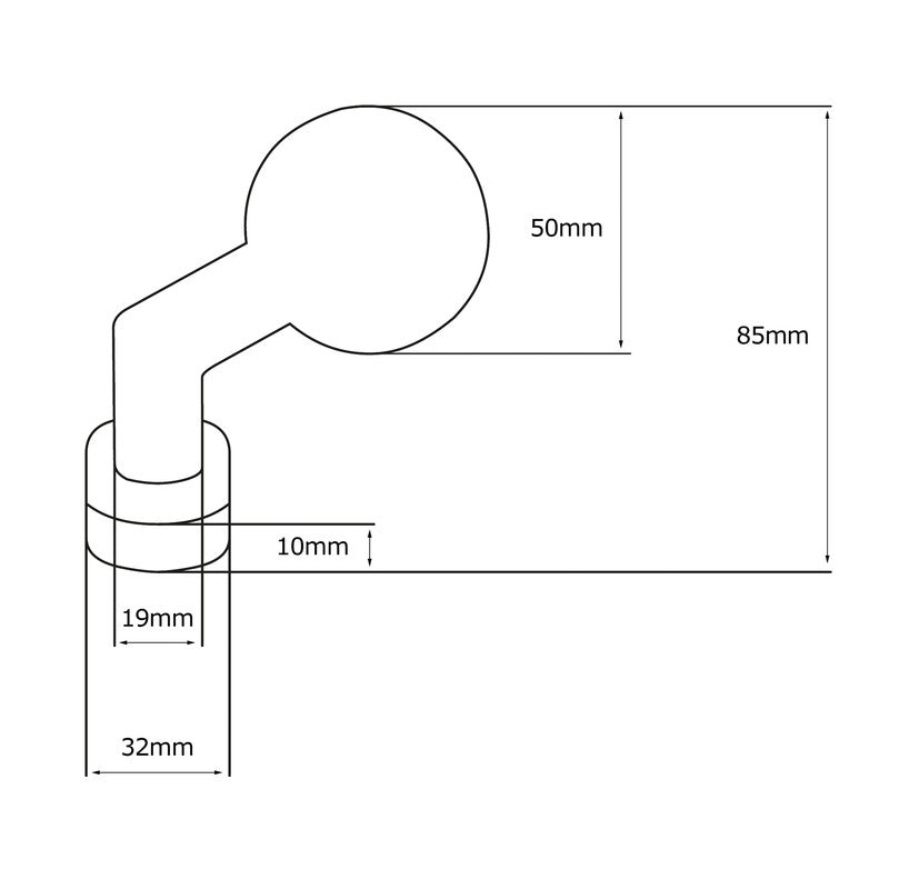 Maniglia su rosetta tonda SAGUATTI  D00/50M in inox grigio satinato, 2 pezzi
