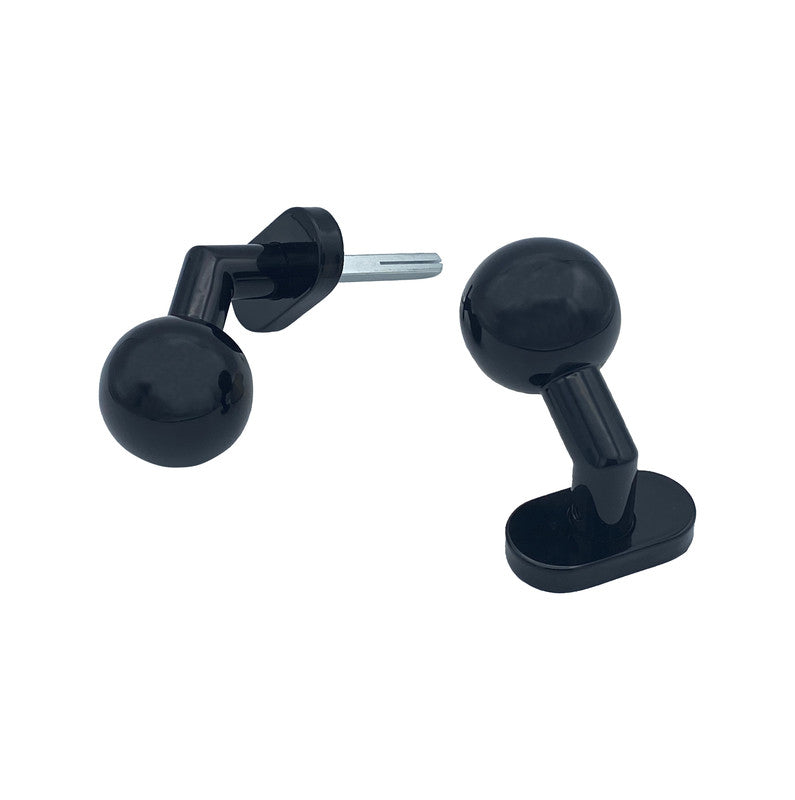 Maniglia su rosetta tonda SAGUATTI  D00/50Q in inox nero lucido, 2 pezzi