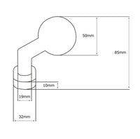 Maniglia su rosetta tonda SAGUATTI  D00/50T in inox bianco lucido, 2 pezzi