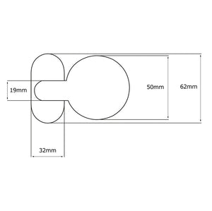 Maniglia su rosetta tonda SAGUATTI  D00/50T in inox bianco lucido, 2 pezzi