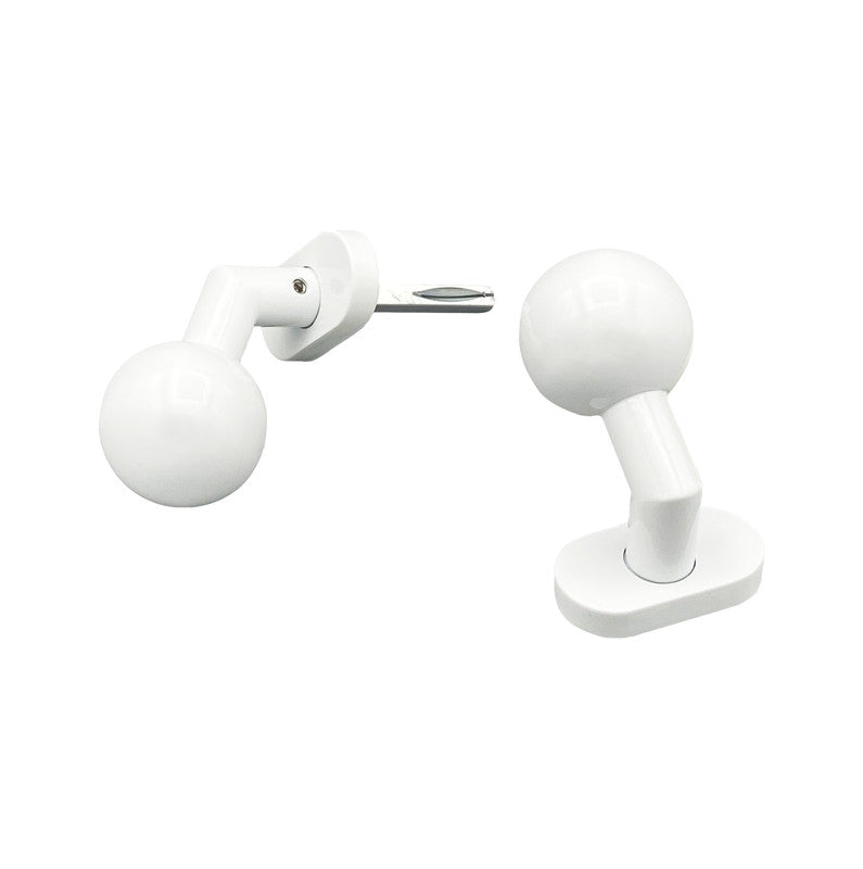 Maniglia su rosetta tonda SAGUATTI  D00/50TO in inox bianco opaco, 2 pezzi