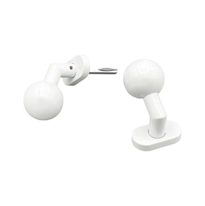 Maniglia su rosetta tonda SAGUATTI  D00/50TO in inox bianco opaco, 2 pezzi