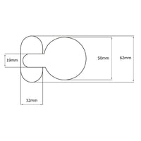 Maniglia su rosetta tonda SAGUATTI  D00/50TO in inox bianco opaco, 2 pezzi
