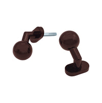 Maniglia su rosetta tonda SAGUATTI  D00/50U in inox marrone lucido, 2 pezzi