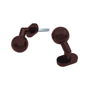 Maniglia su rosetta tonda SAGUATTI  D00/50U in inox marrone lucido, 2 pezzi