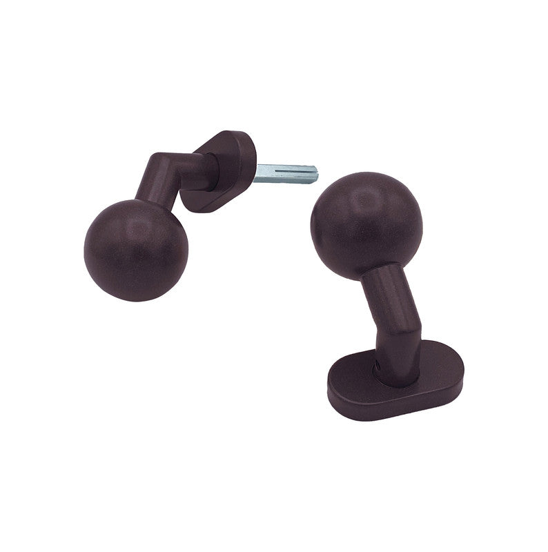 Maniglia su rosetta tonda SAGUATTI  D00/50UA in inox marrone opaco, 2 pezzi