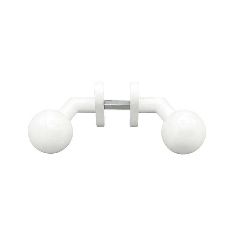 Maniglia su rosetta tonda SAGUATTI  D00/50TO in inox bianco opaco, 2 pezzi