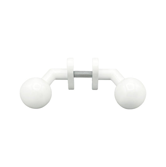 Maniglia su rosetta tonda SAGUATTI  D00/50TO in inox bianco opaco, 2 pezzi