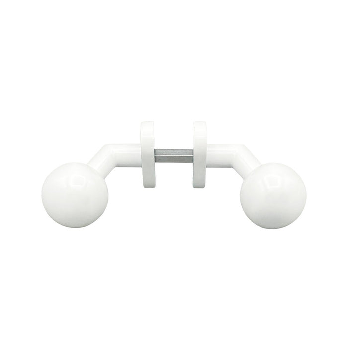 Maniglia su rosetta tonda SAGUATTI  D00/50TO in inox bianco opaco, 2 pezzi