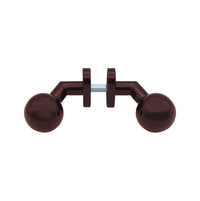 Maniglia su rosetta tonda SAGUATTI  D00/50U in inox marrone lucido, 2 pezzi