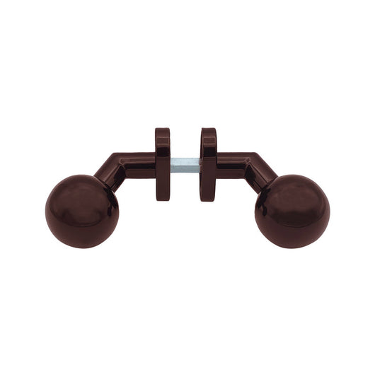 Maniglia su rosetta tonda SAGUATTI  D00/50U in inox marrone lucido, 2 pezzi
