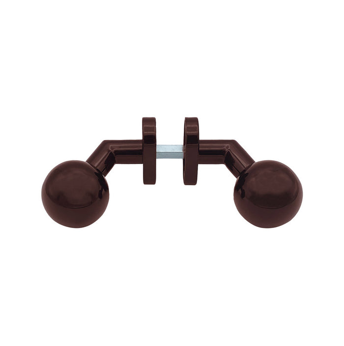 Maniglia su rosetta tonda SAGUATTI  D00/50U in inox marrone lucido, 2 pezzi