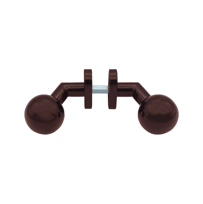 Maniglia su rosetta tonda SAGUATTI  D00/50U in inox marrone lucido, 2 pezzi