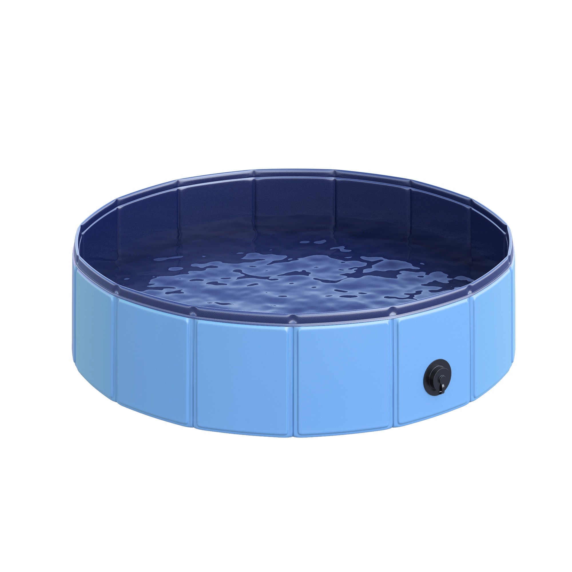 EasyComfort Piscina per Cani Animali Domestici Portatile Pieghevole in PVC Blu Ø80x20cm