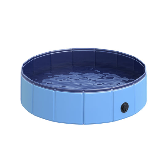 EasyComfort Piscina per Cani Animali Domestici Portatile Pieghevole in PVC Blu Ø80x20cm