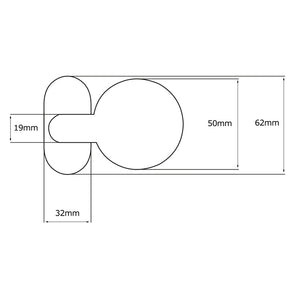 Maniglia su rosetta tonda SAGUATTI  D01/50K in inox bianco lucido