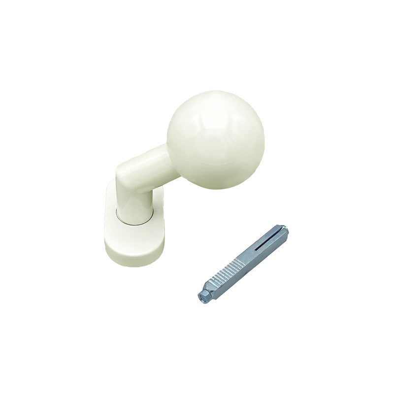 Maniglia su rosetta tonda SAGUATTI  D01/50K in inox bianco lucido