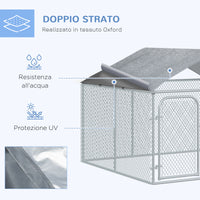 EasyComfort Recinto per Cani e Animali Domestici da Esterno con Copertura Impermeabile, 230x230x175 cm