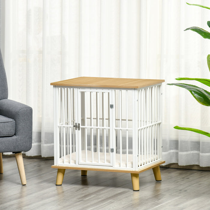 EasyComfort Casetta per Cani Piccoli da Interno con Cuscino Rimovibile e Lavabile, 64.5x48x 70.5cm, Quercia