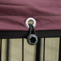 EasyComfort Recinto per Cani da Esterno con Serratura, 2 Ciotole Girevoli e Copertura Rimovibile, Nero e Rosso