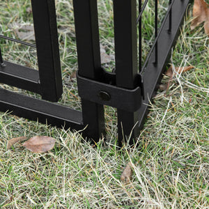 EasyComfort Recinto per Cani Pieghevole con Copertura, 8 Pannelli con Porta Bloccabile, 141x141x113cm, Nero