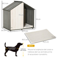 EasyComfort Cuccia per Cani a Casetta in Legno, per Animali Fino a 15kg, Grigio e Bianco