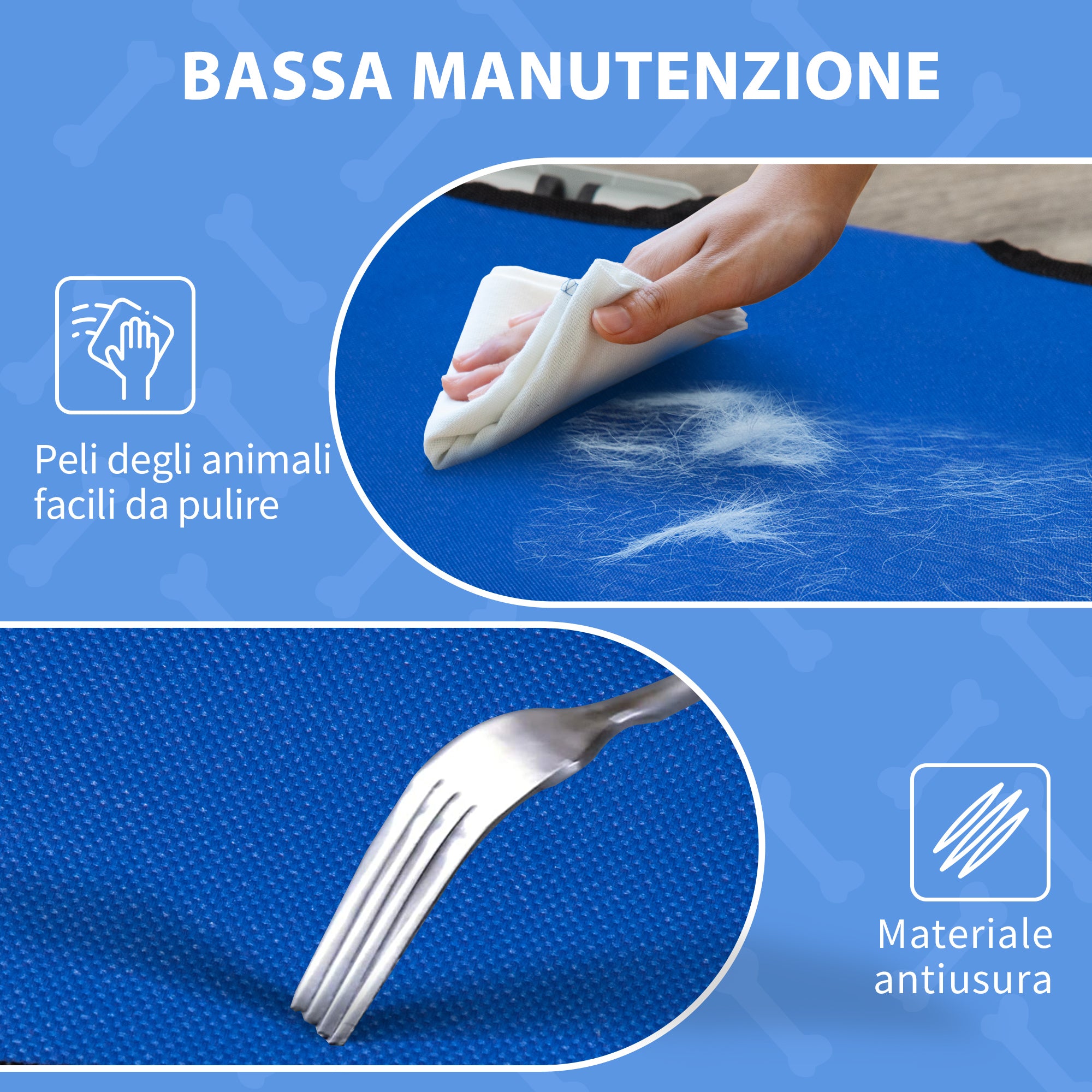 Easycomfort Brandina per Cani Cuccia Lettino Rialzata Pieghevole per Esterno Interno 59x46x15cm, Blu