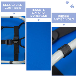 Easycomfort Brandina per Cani Cuccia Lettino Rialzata Pieghevole per Esterno Interno 71x58x20cm, Blu
