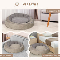 EasyComfort Cuccia per Cani Imbottita con Cuscino e Bordi Rialzati, Rivestimento in Tessuto, 85x85x35cm, Grigio