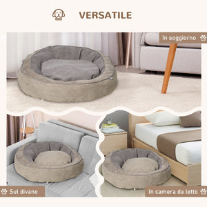 EasyComfort Cuccia per Cani Imbottita con Cuscino e Bordi Rialzati, Rivestimento in Tessuto, 85x85x35cm, Grigio