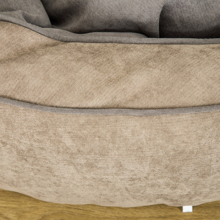 EasyComfort Cuccia per Cani Imbottita con Cuscino e Bordi Rialzati, Rivestimento in Tessuto, 85x85x35cm, Grigio