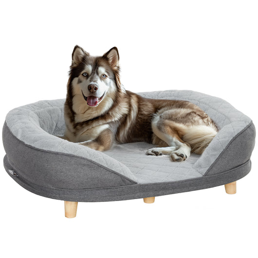 EasyComfort Cuccia Divano per Cani con Imbottitura, Lettino per Cani Taglia Grande e Media fino 25kg, 90x78x25cm, Grigio