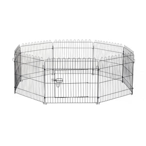 EasyComfort Recinto per Gatti Cani Cuccioli Gabbia per Animali in Acciaio Φ180 x 61cm Nero