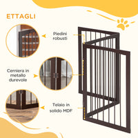 Easycomfort Cancellino Portatile da 3 Sezioni per Cani e Animali Domestici Divisorio di Sicurezza Pieghevole, 160x1.2x76 cm, Marrone