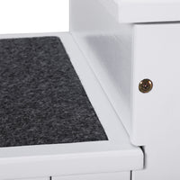 EasyComfort Scaletta per Cani a 3 Gradini con Tappeto Antiscivolo e Spazio Interno, 40.5x44.5x38cm, Bianco