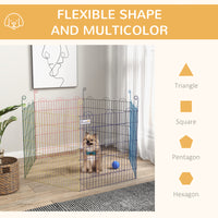Easycomfort Cancellino per Cani a 6 Pannelli in Metallo con Chiusura a Scatto, Ø120x60 cm, Multicolore