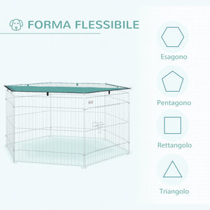 Easycomfort Recinto Pieghevole per Cani e Cuccioli in Filo Metallico Ø120x60 cm con Copertura in Poliestere Impermeabile