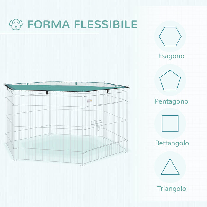 Easycomfort Recinto Pieghevole per Cani e Cuccioli in Filo Metallico Ø120x60 cm con Copertura in Poliestere Impermeabile