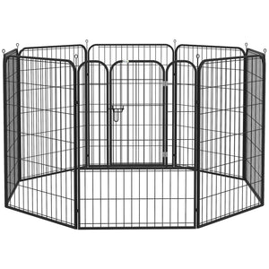 EasyComfort Recinto per Cani e per Cuccioli, Recinto Modulare per Cani da Interno ed Esterno in Metallo e Acciaio 8 Pannelli 79x100cm