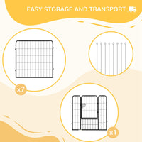 Easycomfort Recinto per Cani e per Cuccioli, Recinto Modulare per Cani da Interno ed Esterno in Metallo e Acciaio 8 Pannelli 80x80cm