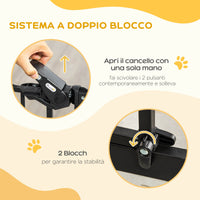 Easycomfort Cancellino per Cani con Fissaggio a Pressione, Estensibile da 74-80cm con Chiusura Automatica, Nero