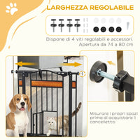 Easycomfort Cancellino per Cani con Fissaggio a Pressione, Estensibile da 74-80cm con Chiusura Automatica, Nero