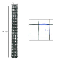 EasyComfort Rete Metallica da Giardino con Rivestimento in PVC per Recinzioni da Esterno, 500x91cm, Verde