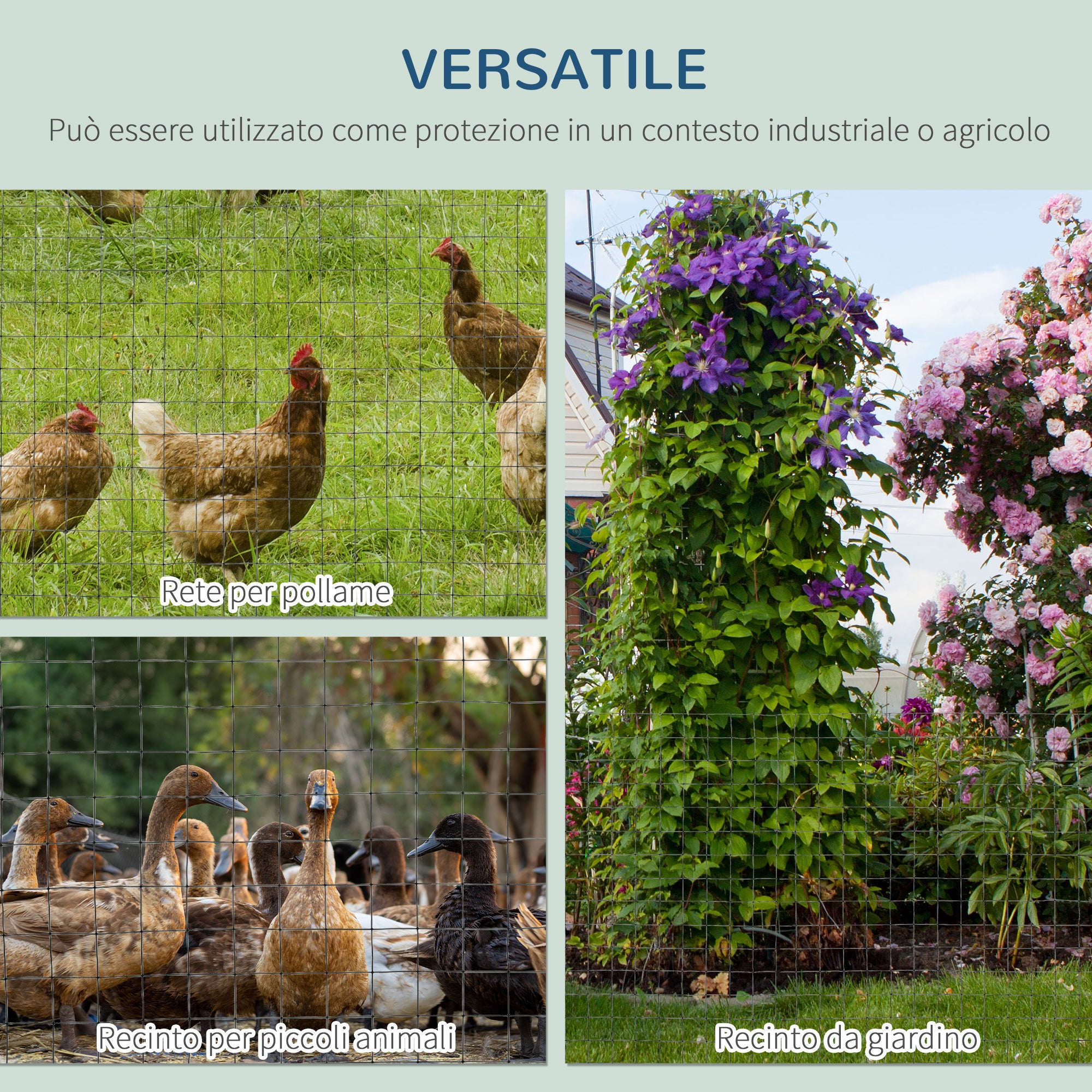 EasyComfort Rete Metallica da Giardino con Rivestimento in PVC per Recinzioni da Esterno, 500x91cm, Verde