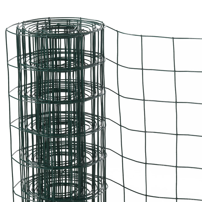 EasyComfort Rete Metallica da Giardino con Rivestimento in PVC per Recinzioni da Esterno, 500x91cm, Verde