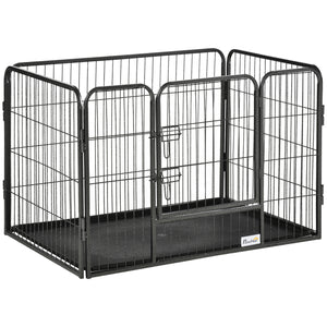 EasyComfort Box per Cani in Metallo con Porta e Vassoio sul Fondo, 125x78x80cm, Grigio