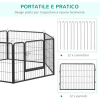 EasyComfort Recinto per Cani e Cuccioli con 12 Pannelli Modulabili e 2 Ingressi, 80x1.5x60cm