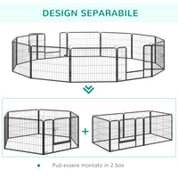 EasyComfort Recinto per Cani e Cuccioli con 12 Pannelli Modulabili e 2 Ingressi, 80x1.5x60cm
